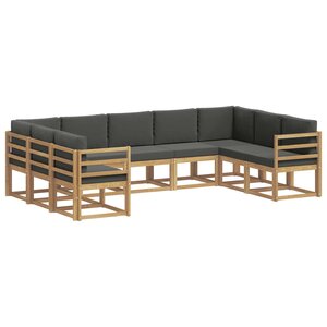 vidaXL Ensemble de canapés d'extérieur 9 pc Blanc et anthracite