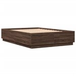 vidaXL Cadre de lit avec LED sans matelas chêne marron 120x200 cm