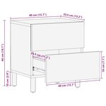 vidaXL Table de chevet noir 40x33 5x46 cm bois de manguier massif brut