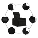 vidaXL Fauteuil inclinable électrique Noir Tissu