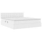 vidaXL Lit de Rangement Blanc pur 160 x 200 cm Cuir synthétique