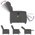 vidaXL Fauteuil inclinable de massage électrique gris foncé tissu