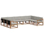 vidaXL Ensemble de canapés d'extérieur 9 pc Gris Naturel et Clair