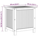 vidaXL Boîte de rangement de jardin 60x50x58 cm Bois d'acacia solide
