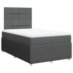 vidaXL Sommier à lattes de lit avec matelas gris foncé 120x190cm tissu