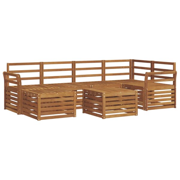 vidaXL Ensemble de canapés d'extérieur 7 pc Naturel Polyester