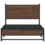 vidaXL Cadre de lit en métal sans matelas chêne marron 100x200 cm