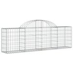 vidaXL Paniers à gabions arqués 18 Pièces 200x30x60/80 cm Fer galvanisé