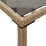 vidaXL Table de jardin dessus en verre beige 115x54x74 cm poly rotin