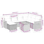 vidaXL Salon de jardin 8 Pièces avec coussins gris résine tressée