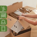 Pack and Move - Lot 120 croisillons de calage déménagement avec carton - 55 x 30 x 30 cm - Pour assiettes et cadres - Carton renforcé