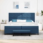 vidaXL Lit à ressorts avec matelas Bleu 200 x 200 cm tissu