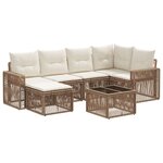 vidaXL Ensemble de canapé de jardin 7 Pièces Beige et blanc crème
