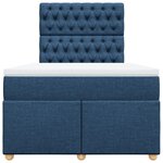 vidaXL Sommier à lattes de lit avec matelas Bleu 120x200 cm Tissu
