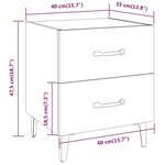 vidaXL Tables de chevet 2 Pièces Sonoma gris 40x35x47 5 cm
