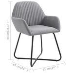 vidaXL Chaises à manger lot de 6 gris clair tissu