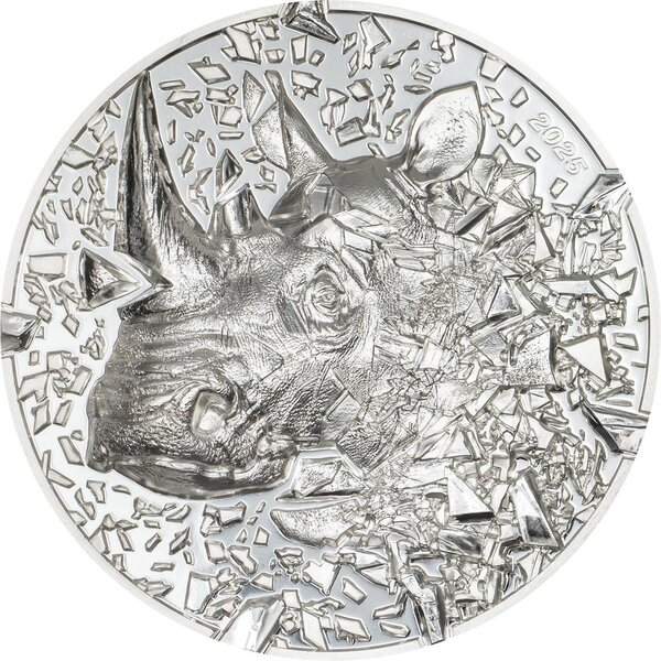 Monnaie RHINO Silver Burst 3 Oz Argent 20$ Cook Islands 2025 (PRÉCOMMANDE)