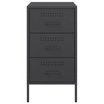 vidaXL Tables de chevet 2 Pièces noir 36x39x68 cm acier laminé à froid