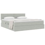 vidaXL Lit de Rangement avec matelas Gris clair 180 x 200 cm Velours