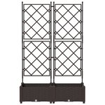 vidaXL Jardinier avec Treillis 2 Pièces Marron 80x40x125 5 cm