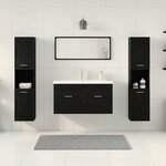 vidaXL Ensemble de meubles de salle de bain 5 Pièces Chêne noir