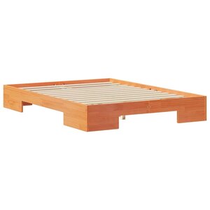 vidaXL Cadre de lit surélevé Marron 120 x 200 cm Bois massif en pin
