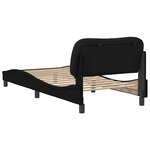 vidaXL Cadre de lit sans matelas Hvar noir 80x200 cm tissu