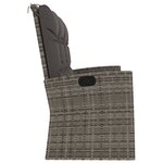 vidaXL Banc de jardin inclinable et coussins gris 173cm résine tressée