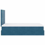 vidaXL Cadre de lit ottoman avec matelas bleu foncé 120x190 cm velours