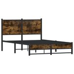 vidaXL Cadre de lit en métal sans matelas chêne fumé 120x190 cm