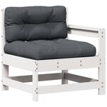 vidaXL Salon de jardin avec coussins 8 Pièces blanc bois de pin massif