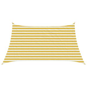 vidaXL Voile d'ombre 3 / 4 x 2 m HDPE Rectangulaire Jaune et blanc
