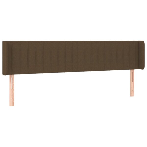 vidaXL Tête de lit avec oreilles Marron Foncé 183x16x78/88 cm Tissu