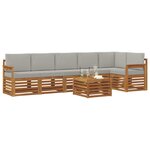 vidaXL Ensemble de canapé d'angle 7 Pièces Gris Naturel et Clair