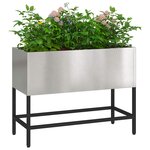 vidaXL Bac de jardin surélevé Argent 60 x 26 x 45 cm Acier inoxydable