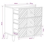 vidaXL Table de chevet Marron 50 x 33 x 60 cm Bois de mangue massif
