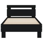 vidaXL Cadre de lit sans matelas avec lumières LED noir 90x190 cm