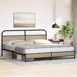 vidaXL Cadre de lit en métal sans matelas chêne sonoma 193x203 cm