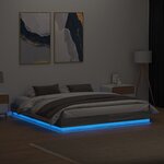 vidaXL Cadre de lit avec LED sans matelas sonoma gris 180x200 cm