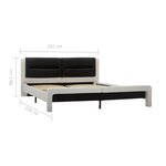 vidaXL Cadre de lit avec LED Blanc et noir Similicuir 180x200 cm