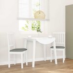 vidaXL Chaises à manger coussins 2 Pièces blanc bois massif caoutchouc