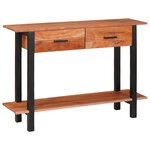 vidaXL Table console avec tiroir Marron et Noir 110 x 30 x 75 cm