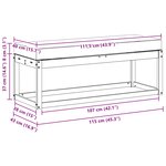 vidaXL Banc de jardin Naturel et Anthracite 115 x 43 x 45 cm