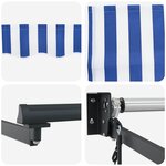 vidaXL Auvent rétractable électrique Bleu et Blanc 3 5 x 2 m