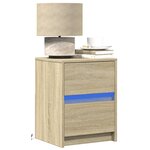 vidaXL Armoire de chevet avec lumières LED chêne sonoma