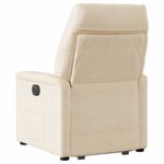 vidaXL Fauteuil inclinable de massage beige tissu microfibre