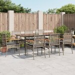 vidaXL Ensemble à manger de jardin 9 Pièces coussins gris résine tressée