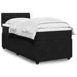 vidaXL Sommier à lattes de lit avec matelas Noir 100x200 cm Velours