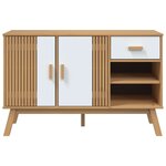 vidaXL Buffet OLDEN blanc et marron 114x43x73 5 cm bois massif de pin