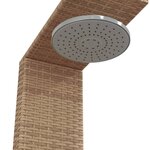 vidaXL Douche d'extérieur beige 100x100x241 5cm poly rotin bois acacia